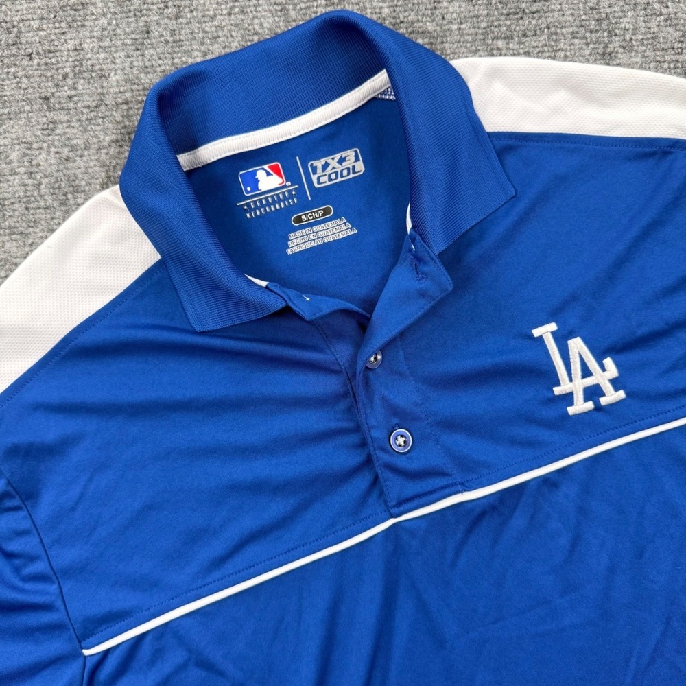 MLB Los Angeles Dodgers Polo Small Blue TX3 Cool Embroidered Excellent‎ Mens